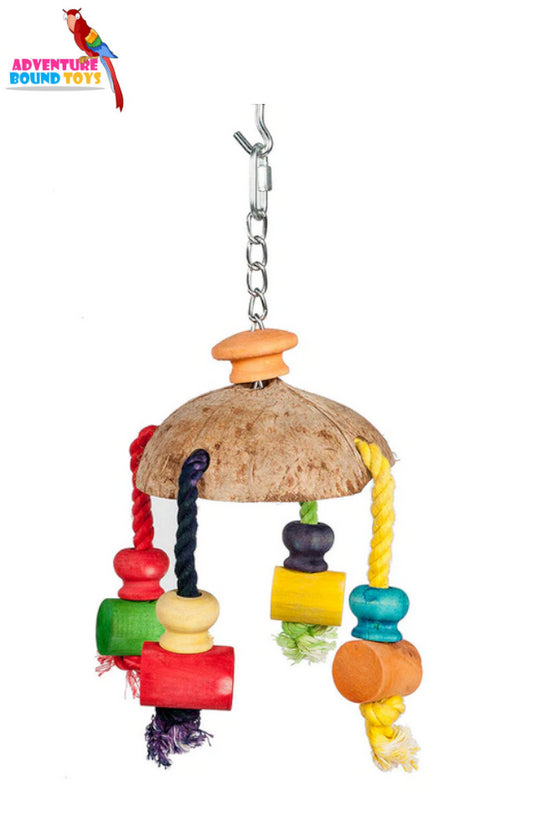 Adventure Bound Coconut Carousel Bird Toy