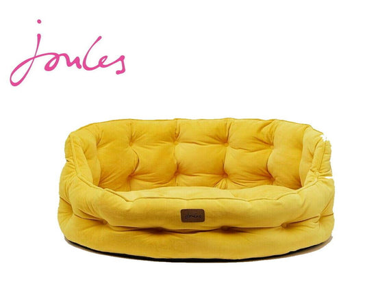 Joules Chesterfield Pet Bed Yellow Large