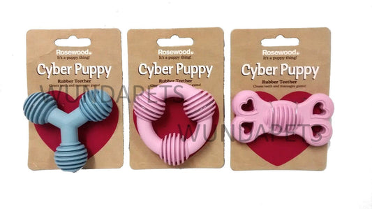 Cyber Rubber Puppy Teether Shapes Assorted Colours