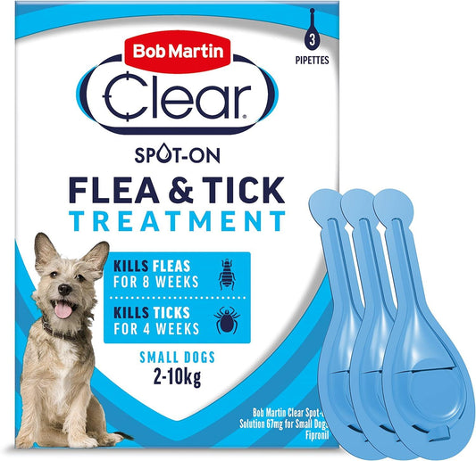 Bob Martin Clear Spot On Small Dogs 2-10kg 3 Pipettes