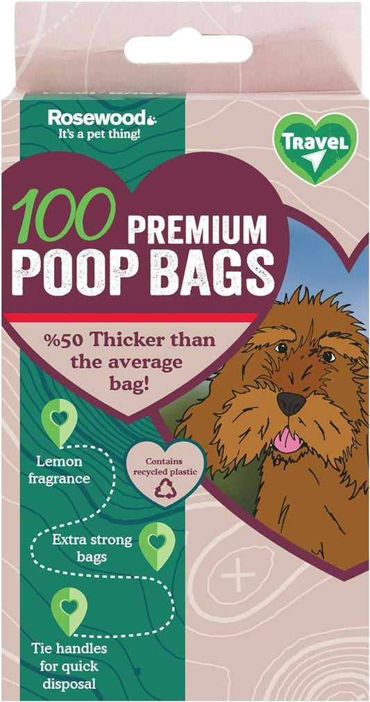 Rosewood Premium Dog Waste Bags With Handles Lemon fragrance 100pcs