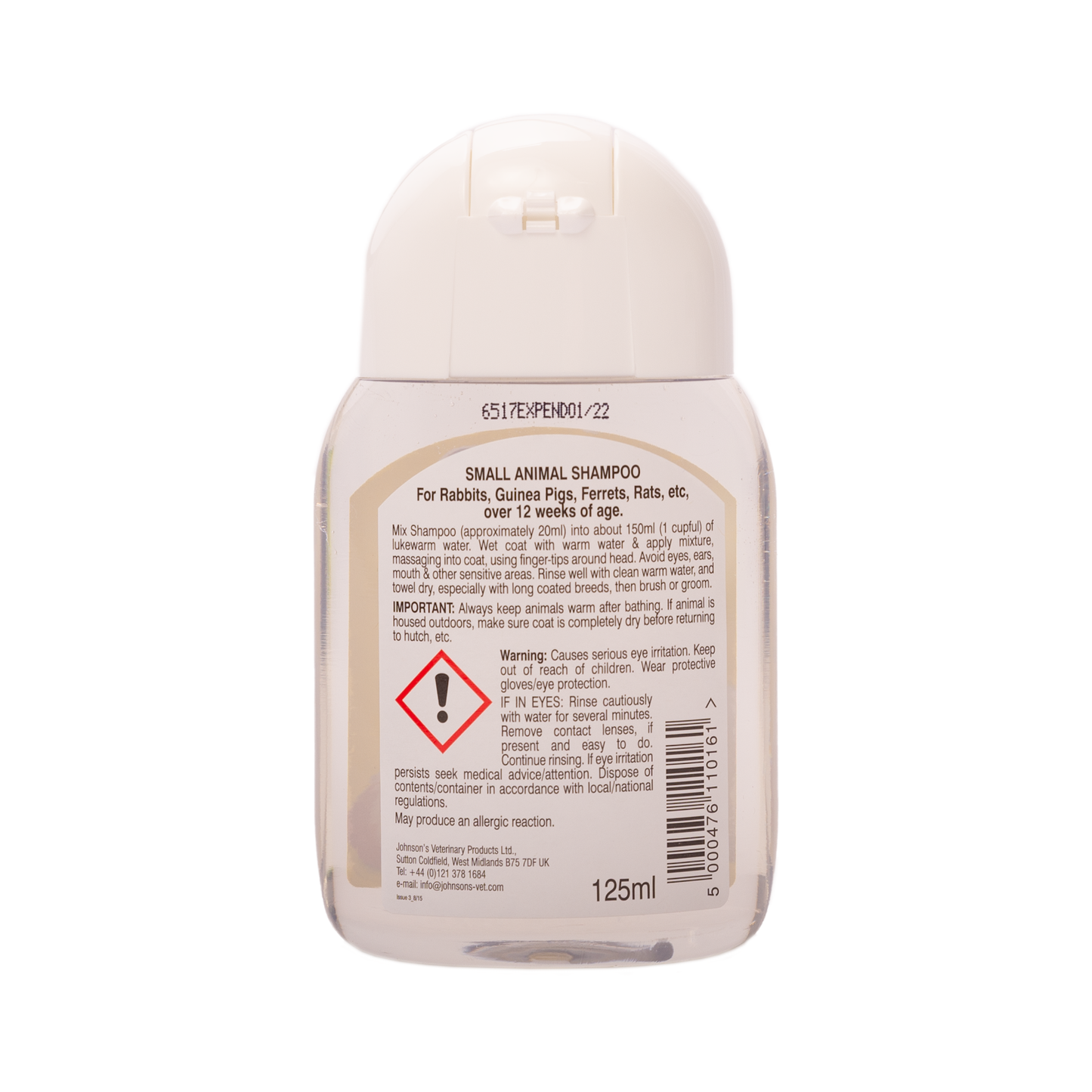 Johnson's Veterinary Small Animal Shampoo 125ml